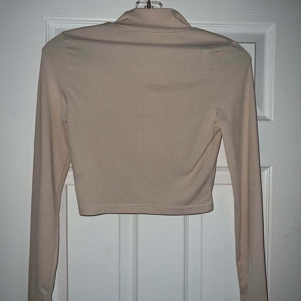 Apricot Ribbed Quarter Zip - Picture 2 of 3